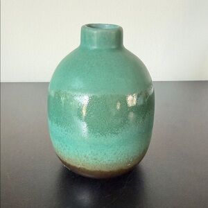 Vintage 1930’s Swedish Design Small Green Glazed Ceramic Vase